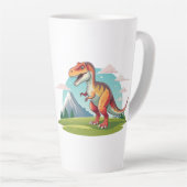 Schattigee  dinosaurus T Rex met Mountain Latte Mok (Rechterhoek)