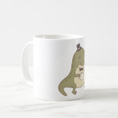Schattigee Dinosaurus Trex met theepot en thee Koffiemok (Voorkant links)