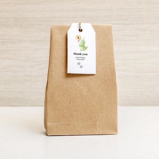 Schattigee Dinosaurus Verjaardag Gift Labels Cadeaulabel