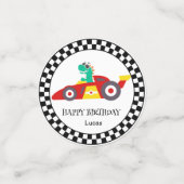 Schattigee Dinosaurus Verjaardag racing auto jonge Confetti (Kleine voorkant)