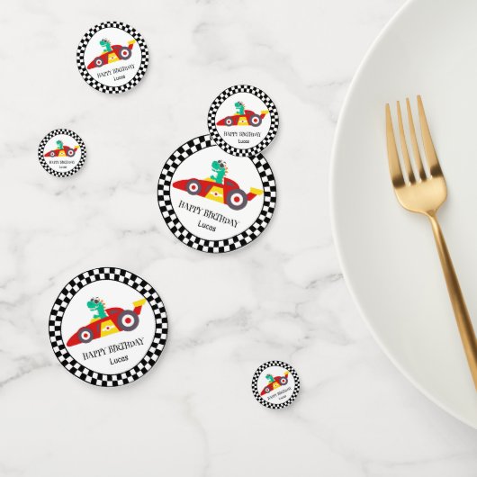 Schattigee Dinosaurus Verjaardag racing auto jonge Confetti (Groep)