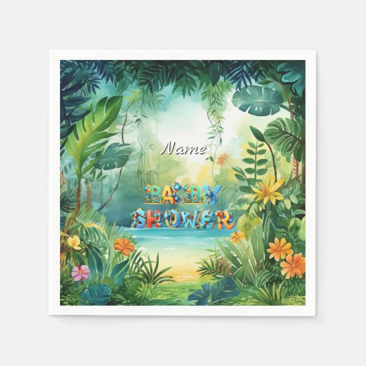 Schattigee Dinosaurus Verjaardag servetten (Voorkant)