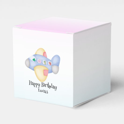 Schattigee dinosaurus vliegtuig Student kinderen V Bedankdoosjes (Voorkant Zijde)