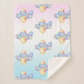 Schattigee dinosaurus vliegtuig Student kinderen V Sherpa Deken (Voorkant)