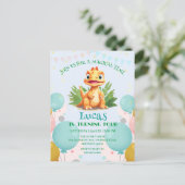 Schattigee dinosaurus wilde oerwoud dierentuin Ver Uitnodiging Briefkaart (Staand voorkant)