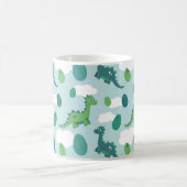 Schattigee dinosauruseieren blauw groen motief koffiemok (Center)