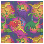 Schattigee Dinosauruspatroon Kleurrijke Dinosaurus Stof (Close Up)