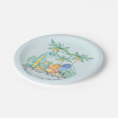 Schattigee Dinosaurussen Baby shower 7" Bord (Gekanteld)