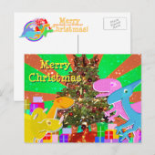Schattigee dinosaurussen bij het Christmas Tree Br Feestdagenkaart (Voorkant / Achterkant)