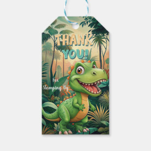 Schattigee Dinosaurussen brullen Jongen Verjaardag Cadeaulabel