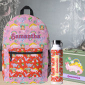 Schattigee dinosaurussen en regenbogen bedrukte rugzak