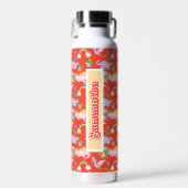 Schattigee dinosaurussen en regenbogen waterfles (Voorkant)