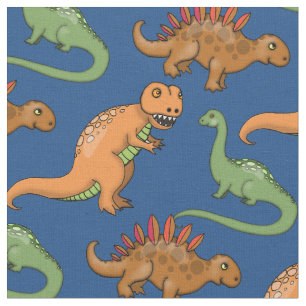 Schattigee dinosaurussen geïllustreerd patroon stof