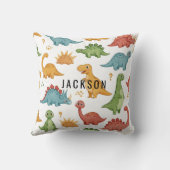Schattigee dinosaurussen gepersonaliseerd kussen (Achterkant)