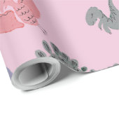 Schattigee Dinosaurussen Hand getrokken verjaardag Cadeaupapier (Rol Hoek)