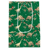 Schattigee Dinosaurussen In De Sneeuwkerst Geperso Medium Cadeauzakje (Achterkant)