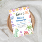 Schattigee Dinosaurussen Jongen Baby shower Uitnod Kaart