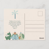 Schattigee Dinosaurussen Kind Verjaardagsfeest Dan Briefkaart (Achterkant)