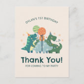 Schattigee Dinosaurussen Kind Verjaardagsfeest Dan Briefkaart (Voorkant)