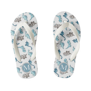 Schattigee dinosaurussen⎢Monogram Kinder Teenslipp Teenslippers