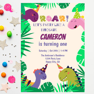 Schattigee Dinosaurussen Roar Lets Have Fun 1st Bi Kaart