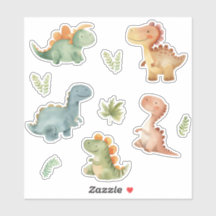 Schattigee Dinosaurussen Sticker Set