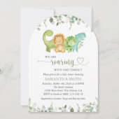 Schattigee dinosaurussen, T-Rex, Jurassic, Baby sh Kaart (Voorkant)