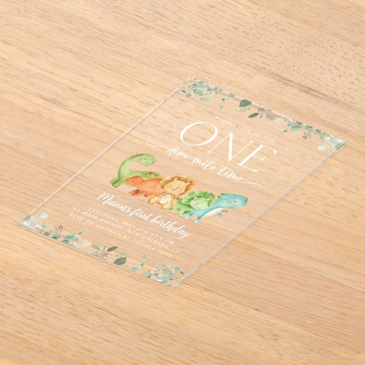 Schattigee dinosaurussen, T-Rex, Jurassic, Eerste  Acryl Uitnodigingen (Laagn)