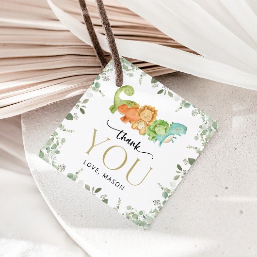 Schattigee dinosaurussen, T-Rex, Jurassic, Eerste  Bedankjes Labels