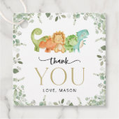 Schattigee dinosaurussen, T-Rex, Jurassic, Eerste  Bedankjes Labels (Voorkant)