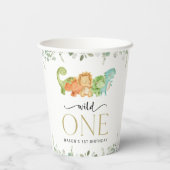 Schattigee dinosaurussen, T-Rex, Jurassic, Eerste  Papieren Bekers (Achterkant)