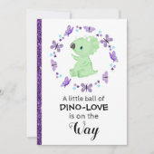 *~* Schattigee Dinosuar Glitter Baby shower Uitnod Kaart (Voorkant)