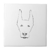 Schattigee Doberman Pinscher Hondengezichtsschets Tegeltje (Voorkant)
