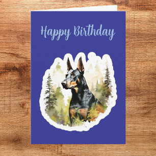 Schattigee Doberman Verjaardag Kaart