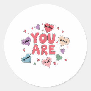 Schattigee docent Kinder Valentijnsdag Leer Hart S Ronde Sticker