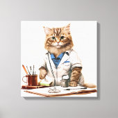 Schattigee Doctor Cat als schilderij Canvas Afdruk (Voorkant)