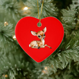 Schattigee Doe Chilling Out, Deer Lover Gift, Keramisch Ornament