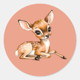 Schattigee Doe Chilling Out, Deer Lover Gift, Ronde Sticker