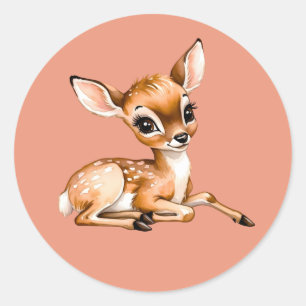 Schattigee Doe Chilling Out, Deer Lover Gift, Ronde Sticker