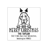 Schattigee Dog Christmas Return Adres Rubberstempel (Afrduk)