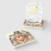 Schattigee Dog Painting Stenen Onderzetter (Zijkant)