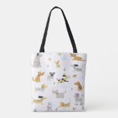 Schattigee Dog Pattern Canvas tas, Schattige Pet L Draagtas (Achterkant)