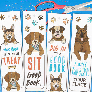 Schattigee Dog Pun DIY Bladwijzer voor kinderen