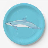 Schattigee dolfijn op zee papieren bordje (Voorkant)