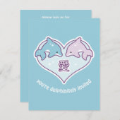 Schattigee Dolfijn Verjaardag Uitnodigingen (Voorkant / Achterkant)