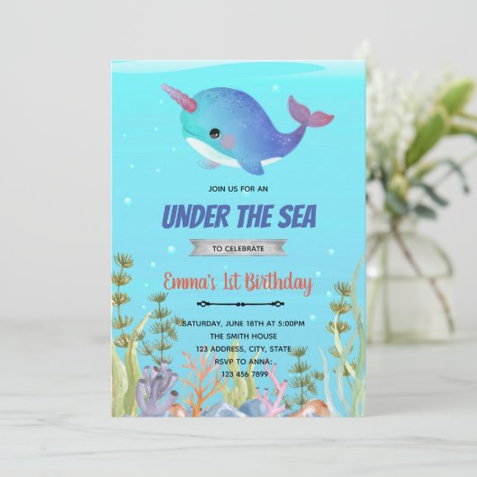 Schattigee dolfijn verjaardagsdouche thema vakanti feestdagenkaart (Staand voorkant)