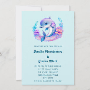 Schattigee Dolfijn Zee Creature Wedding Kaart
