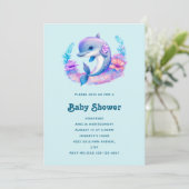 Schattigee dolfijn Zee schepsel Baby shower Kaart (Staand voorkant)