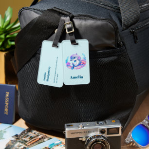 Schattigee dolfijn Zee schepsel Bagagelabel