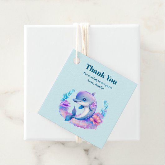Schattigee dolfijn Zee schepsel Dank u Bedankjes Labels (In situ)